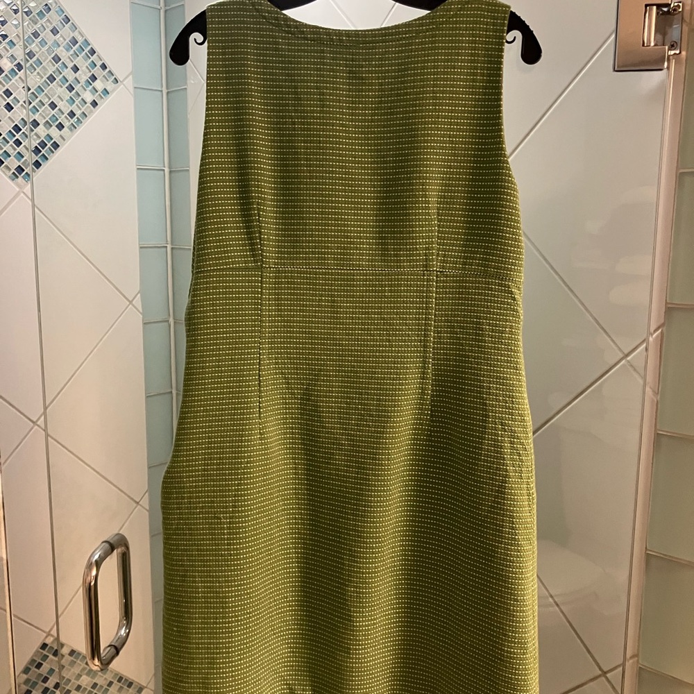 LOFT Vintage Texture Stem Green/White Shift Mini Dress (Modern Size: 8/10 Med) - Picture 11 of 13